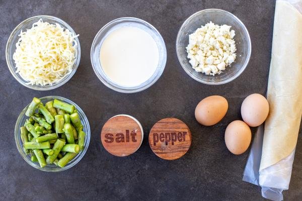 Ingrédients pour la quiche aux asperges