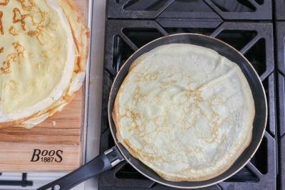 crepe in a frying pan