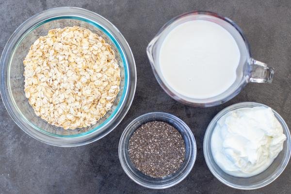 Ingrédients pour le porridge matinal
