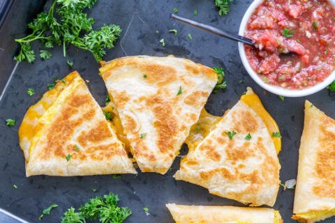 prepared Quesadillas with salsa