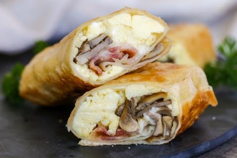 Burrito-petit-déjeuner ouvert
