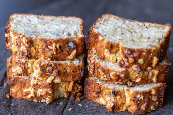Tranches de pain aux bananes